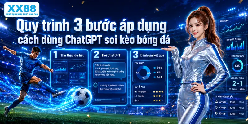 Quy trình 3 bước áp dụng cách dùng ChatGPT soi kèo bóng đá